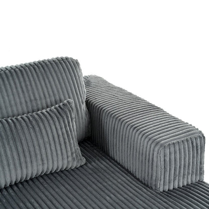 Corduroy Double Sofa Bed with 2 Pillows