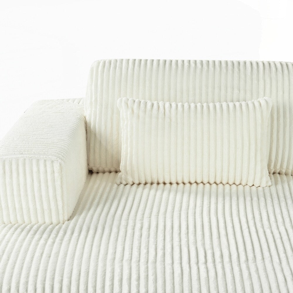 Corduroy Double Sofa Bed with 2 Pillows