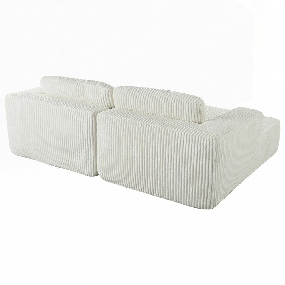 Corduroy Double Sofa Bed with 2 Pillows