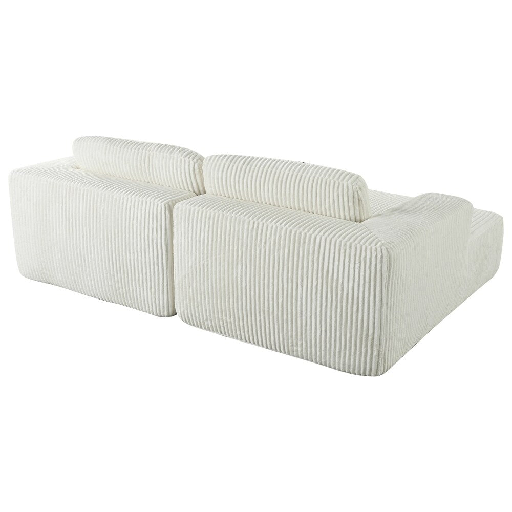 Corduroy Double Sofa Bed with 2 Pillows