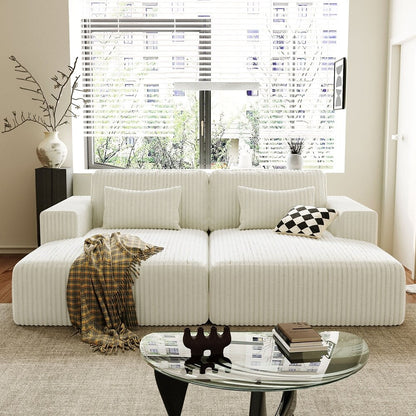 Corduroy Double Sofa Bed with 2 Pillows