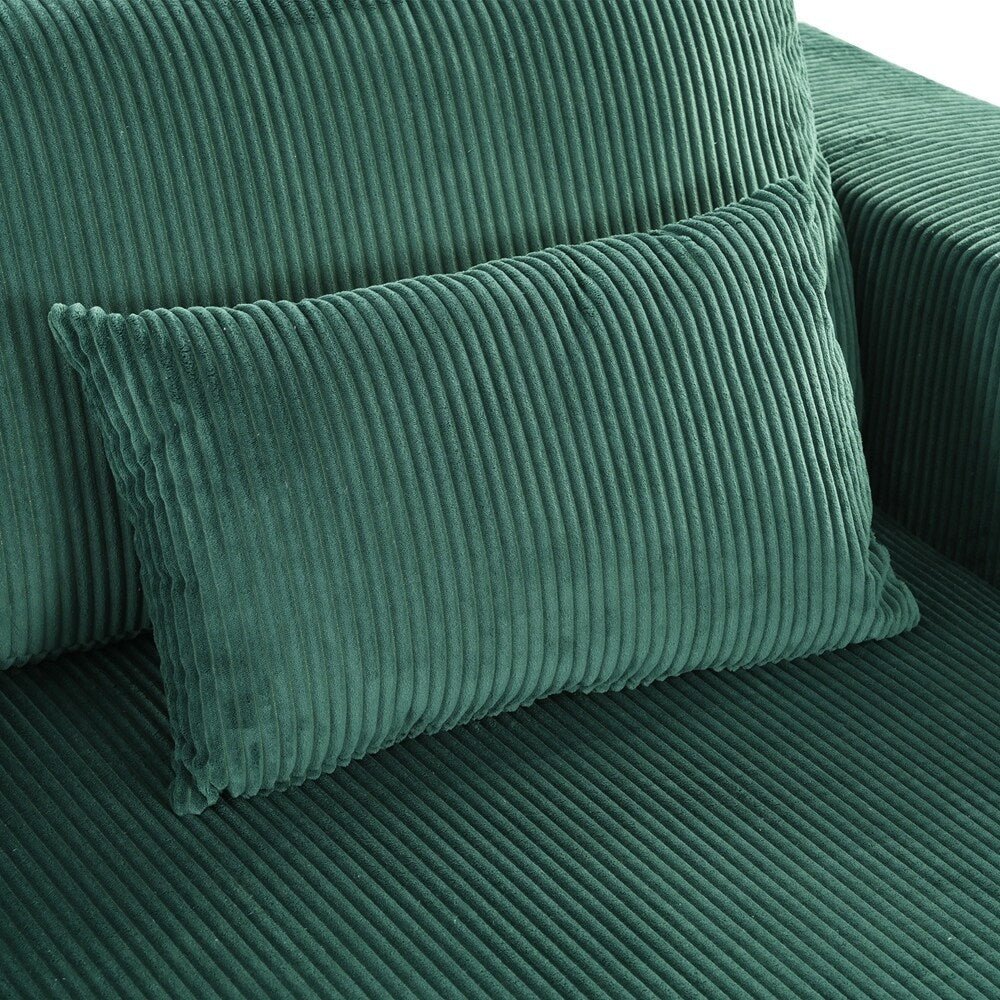 Corduroy Double Sofa Bed with 2 Pillows