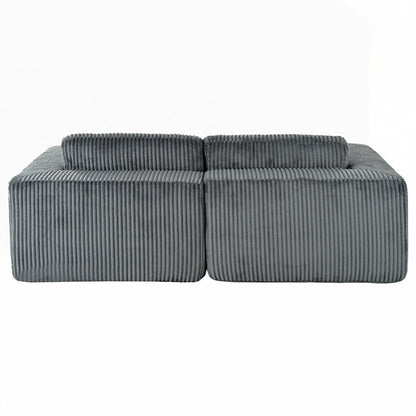 Corduroy Double Sofa Bed with 2 Pillows