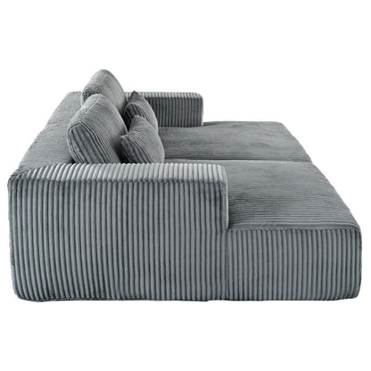 Corduroy Double Sofa Bed with 2 Pillows