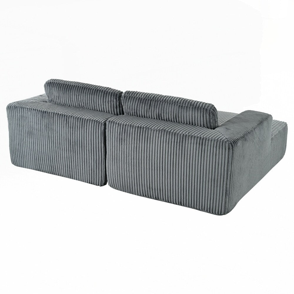 Corduroy Double Sofa Bed with 2 Pillows