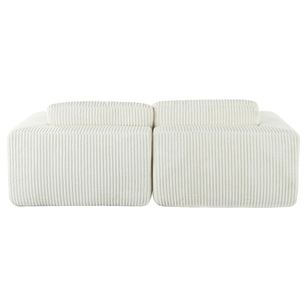 Corduroy Double Sofa Bed with 2 Pillows