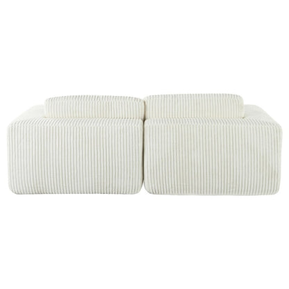 Corduroy Double Sofa Bed with 2 Pillows