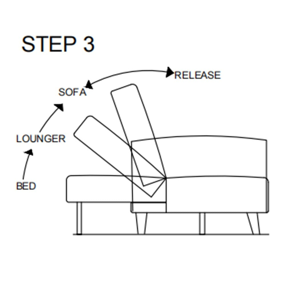 Corduroy Fabric Convertible Sofa Bed with Wood Leg