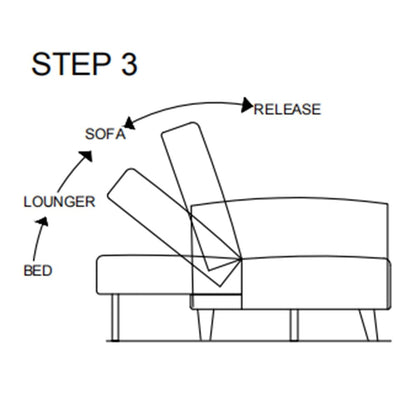 Corduroy Fabric Convertible Sofa Bed with Wood Leg