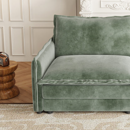 Corduroy Fabric Loveseat Sofa Couch for Living Room, Upholstered Large Size Deep Seat 2-Seat Sofa with 2 Pillow