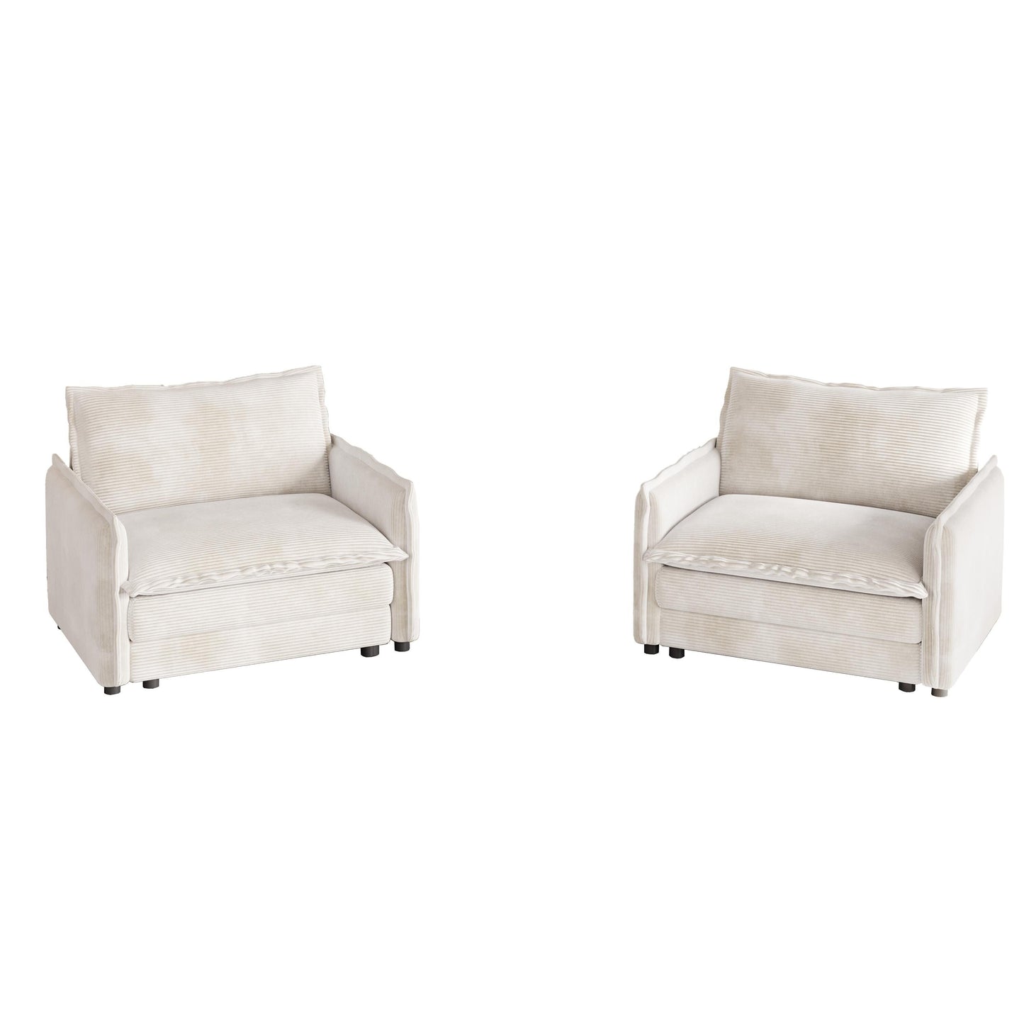 Corduroy Fabric Loveseat Sofa Couch for Living Room, Upholstered Large Size Deep Seat 2-Seat Sofa with 2 Pillow