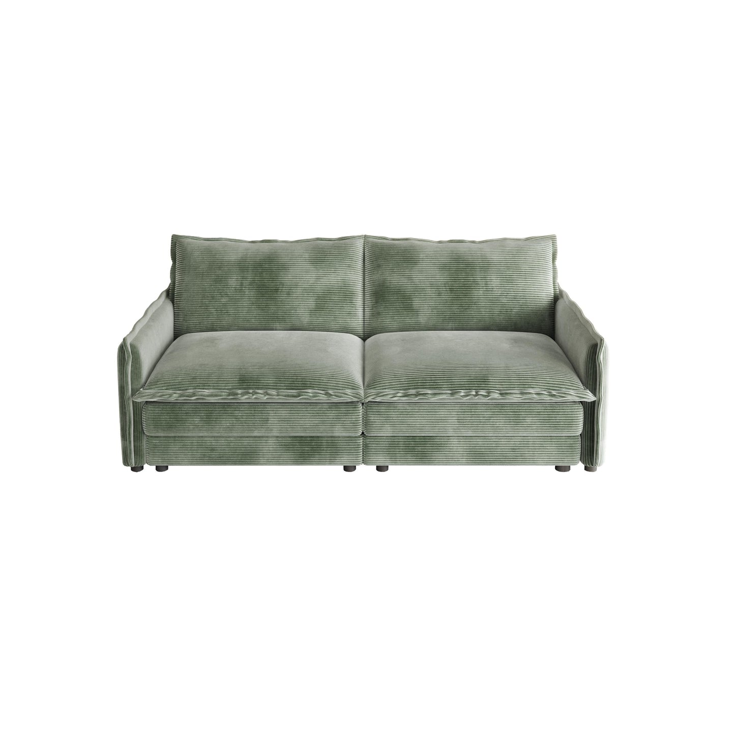 Corduroy Fabric Loveseat Sofa Couch for Living Room, Upholstered Large Size Deep Seat 2-Seat Sofa with 2 Pillow