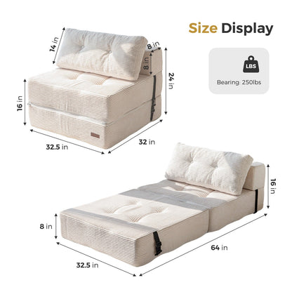 Corduroy Foam Folding Sofa Bed,6inch floor mattress