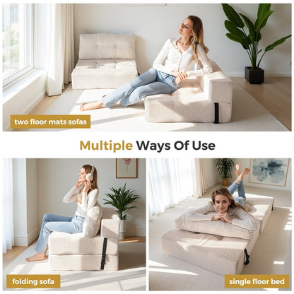 Corduroy Foam Folding Sofa Bed,6inch floor mattress
