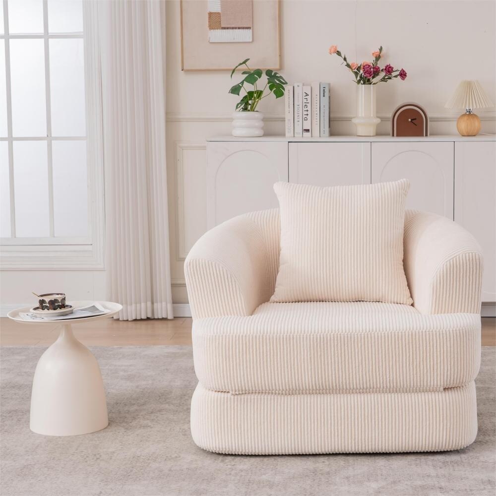 Corduroy Foldable Single Recliner Sofa
