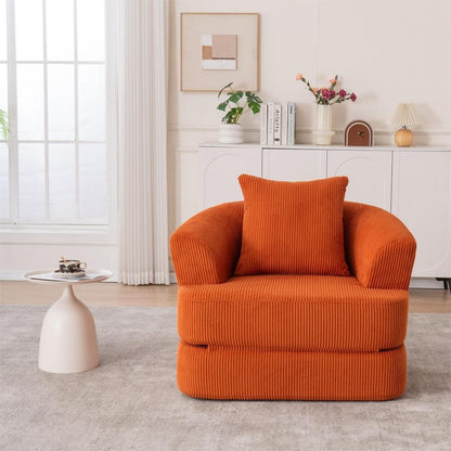 Corduroy Foldable Single Recliner Sofa