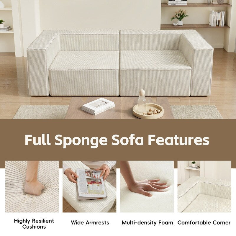 Corduroy Module Comfortable Compression Sofas