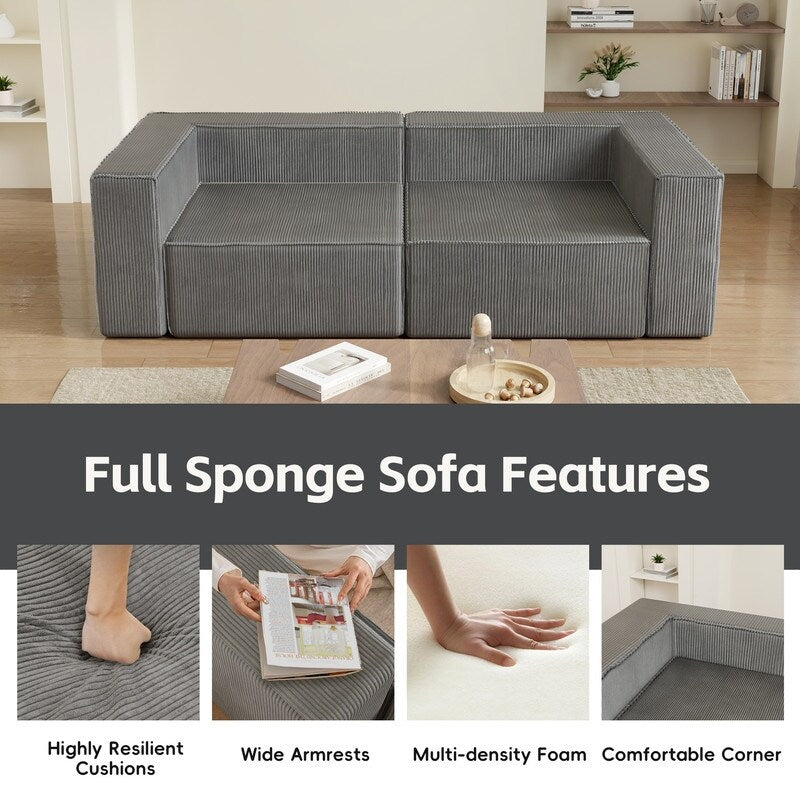 Corduroy Module Comfortable Compression Sofas