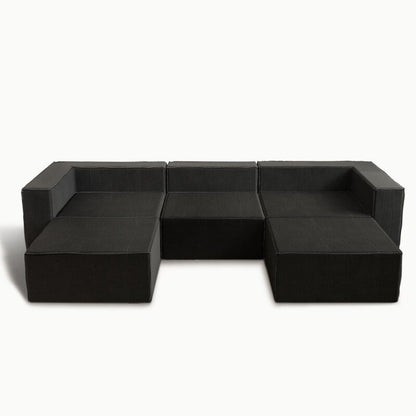 Corduroy Module with Two Ottoman Compression Sofas