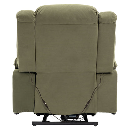 Corduroy Power Lift Recliner with Massage & Extendable Armrests