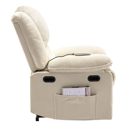 Corduroy Power Lift Recliner with Massage & Extendable Armrests