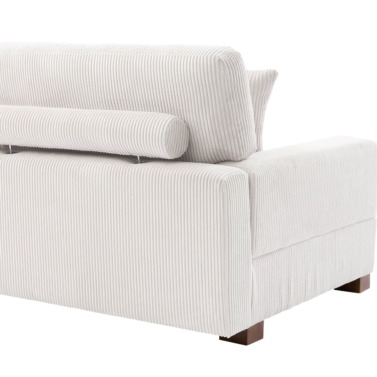 Corduroy Couch Modular Sectional Sofa with Pillows
