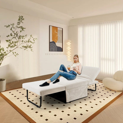 Corduroy Single Convertible Sofa Bed with Reclining Backrest