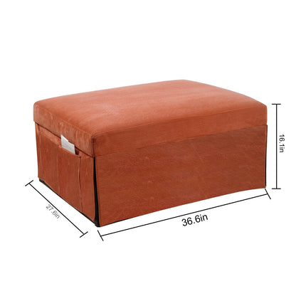 Corduroy Single Convertible Sofa Bed with Reclining Backrest