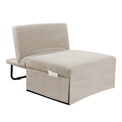 Corduroy Single Convertible Sofa Bed with Reclining Backrest