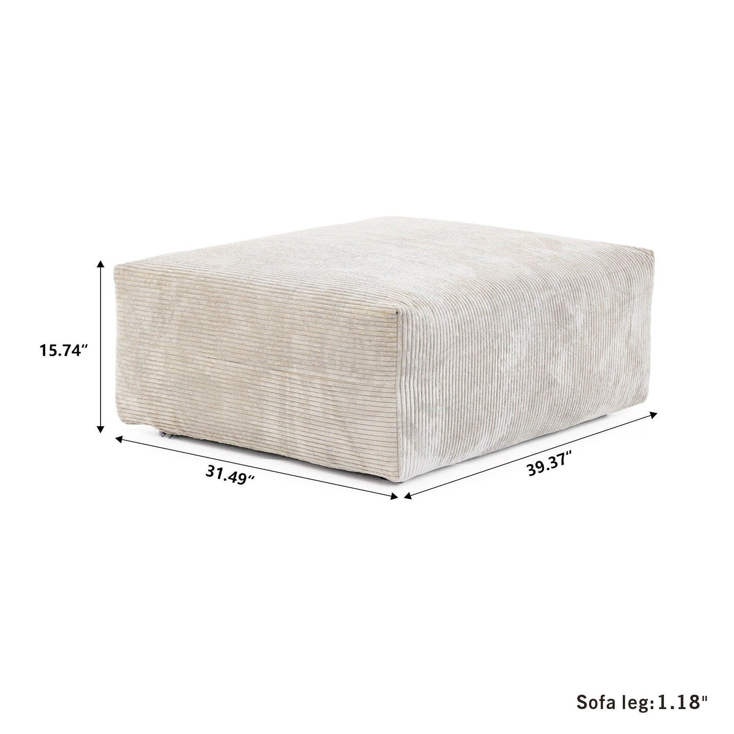 Corduroy Sofa Couch Ottoman