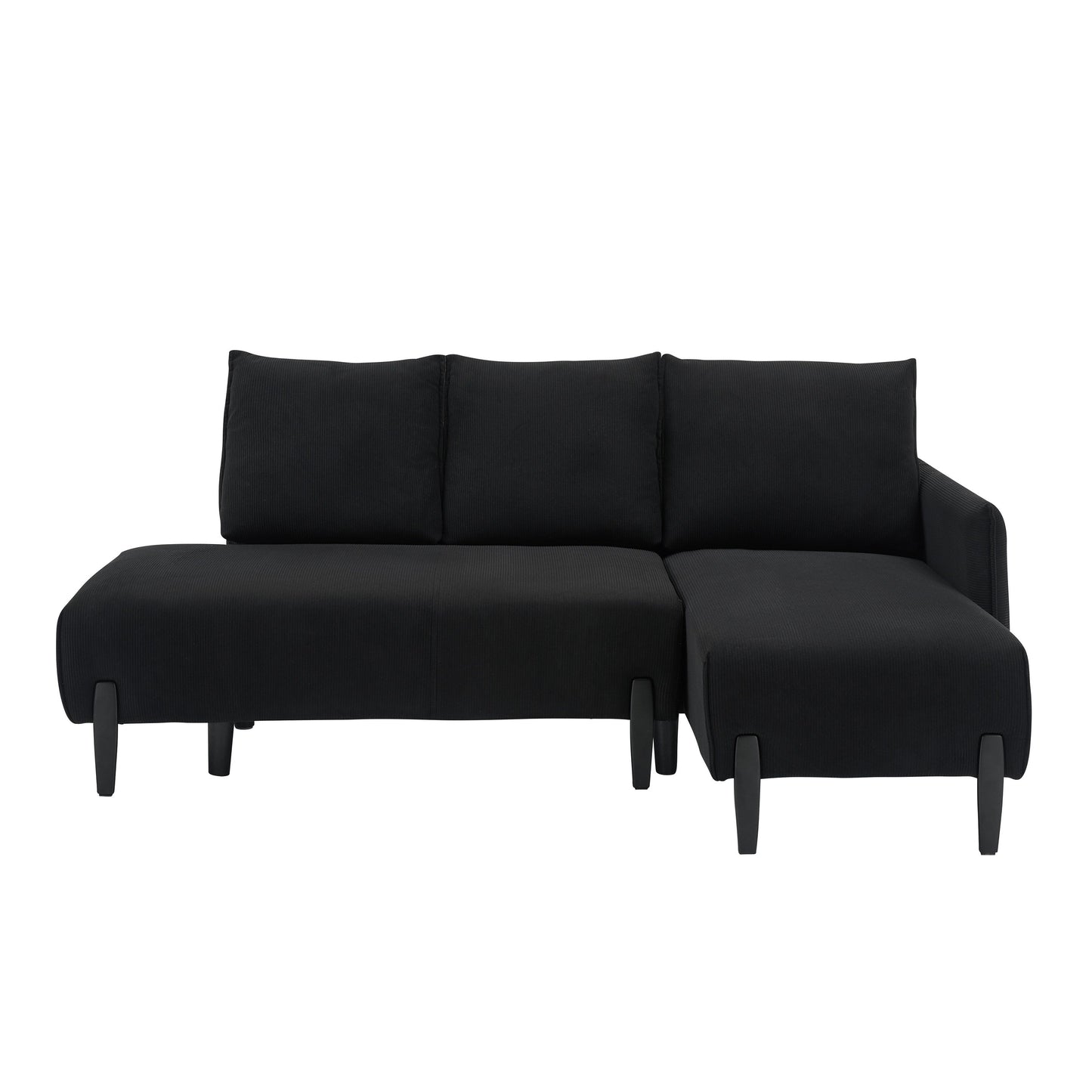 Corduroy Sofa Recliner Sofa with Metal Tapered Legs, Long Couch with 3 Matching Pillows and Side Pockets for Living Room
