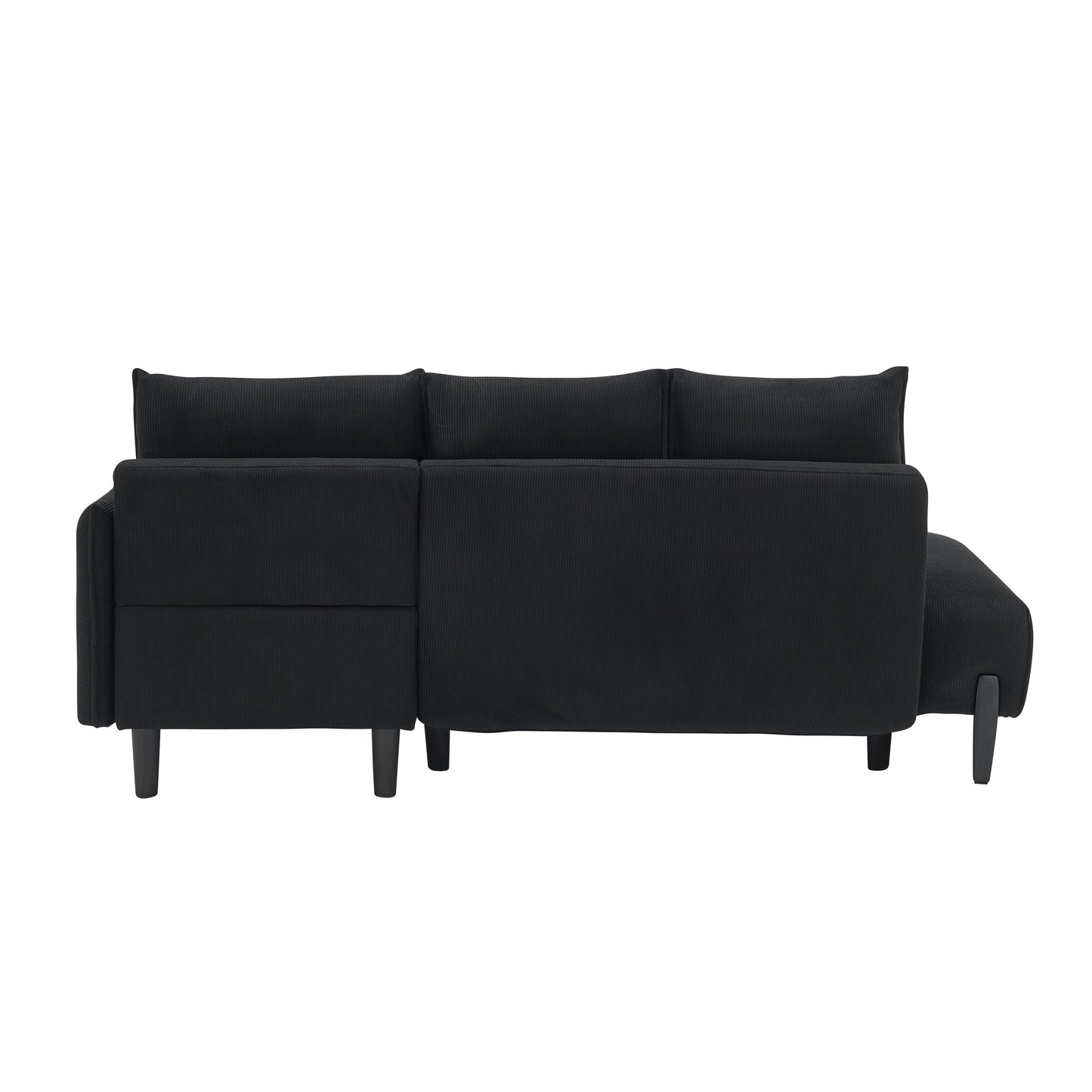 Corduroy Sofa Recliner Sofa with Metal Tapered Legs, Long Couch with 3 Matching Pillows and Side Pockets for Living Room