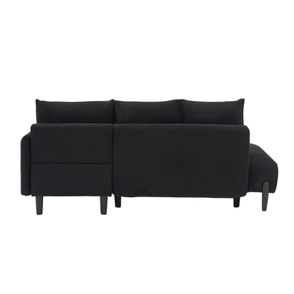 Corduroy Sofa Recliner Sofa with Metal Tapered Legs, Long Couch with 3 Matching Pillows and Side Pockets for Living Room