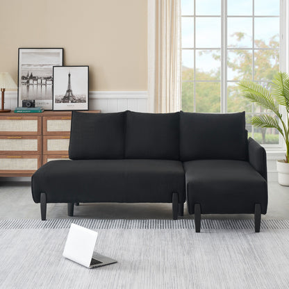 Corduroy Sofa Recliner Sofa with Metal Tapered Legs, Long Couch with 3 Matching Pillows and Side Pockets for Living Room