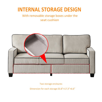 Corduroy Sofa with Removable Storage - Modern Living Spaces