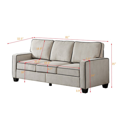 Corduroy Sofa with Removable Storage - Modern Living Spaces
