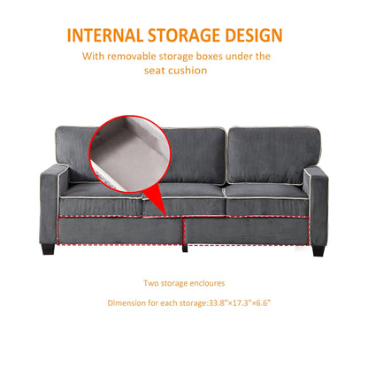 Corduroy Sofa with Removable Storage - Modern Living Spaces