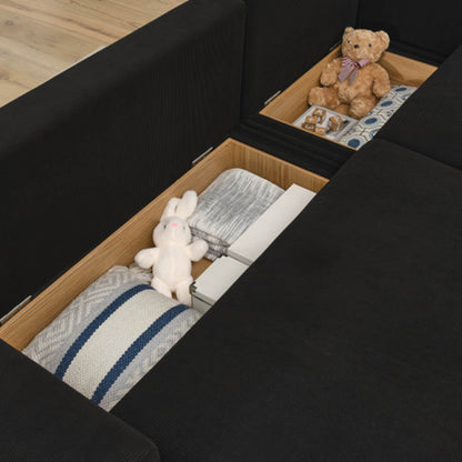 Corduroy Upholstered 3 Seater Sofa Bed