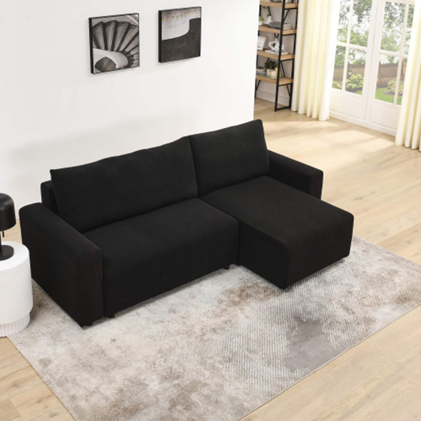 Corduroy Upholstered 3 Seater Sofa Bed