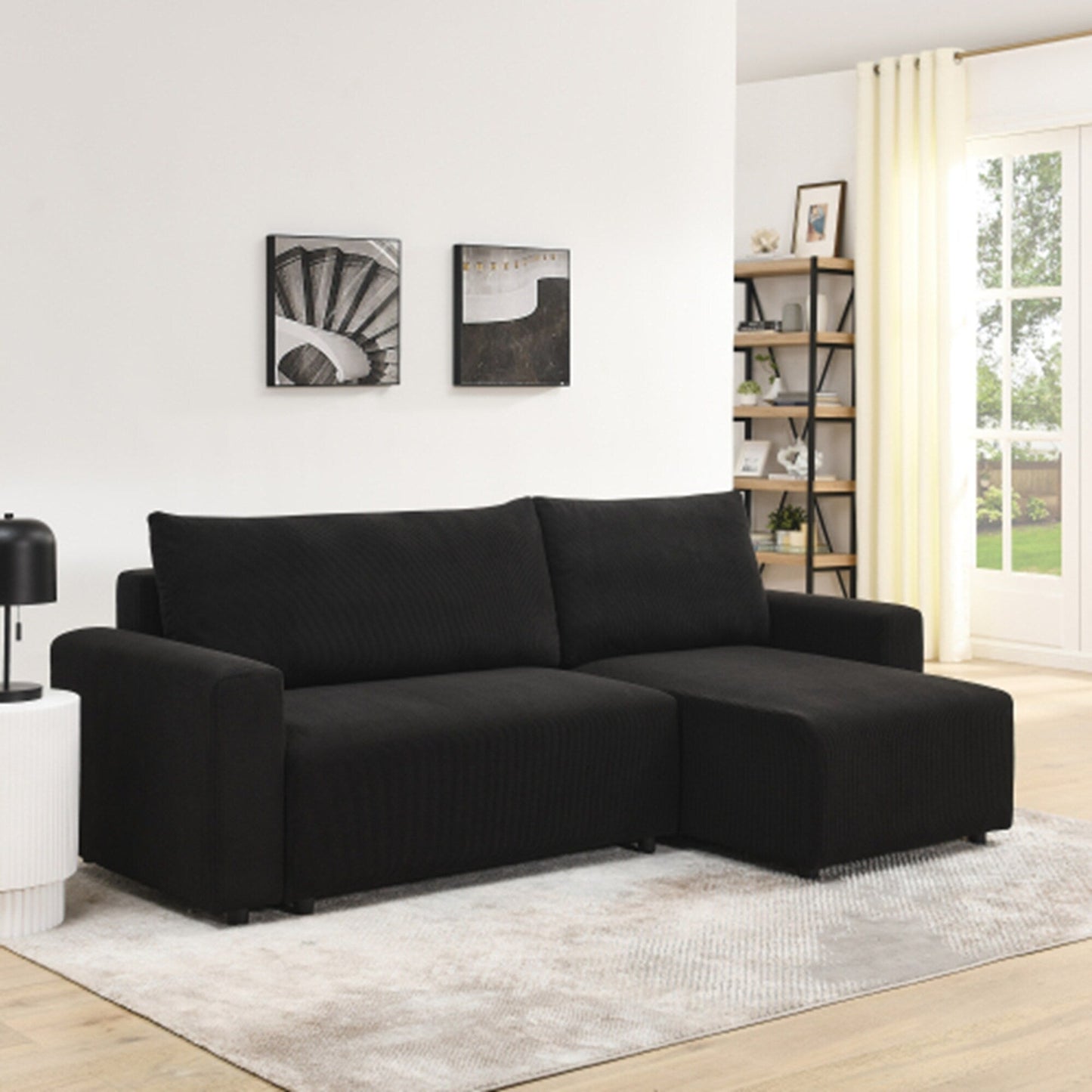 Corduroy Upholstered 3 Seater Sofa Bed