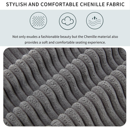 Corduroy Upholstered 3-seater Sofa with Removable Cushions