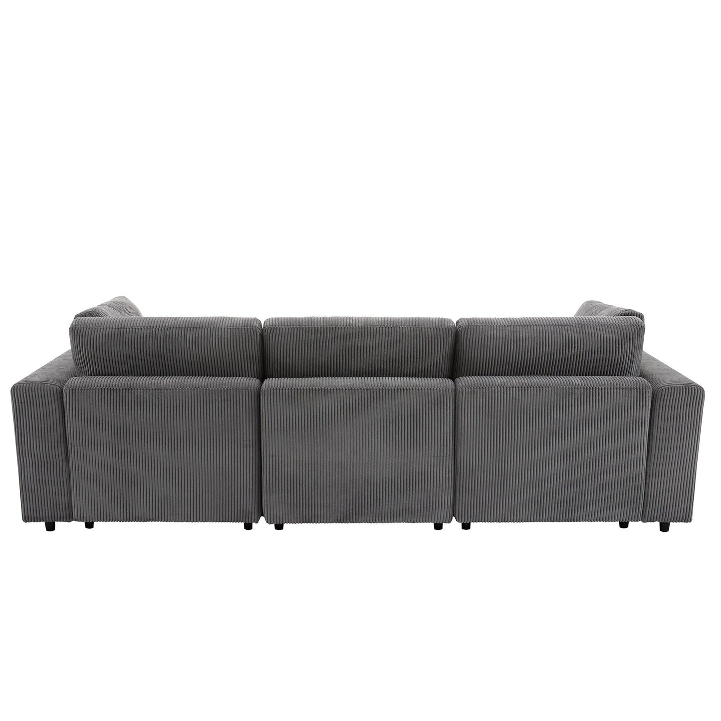 Corduroy Upholstered 3-seater Sofa with Removable Cushions