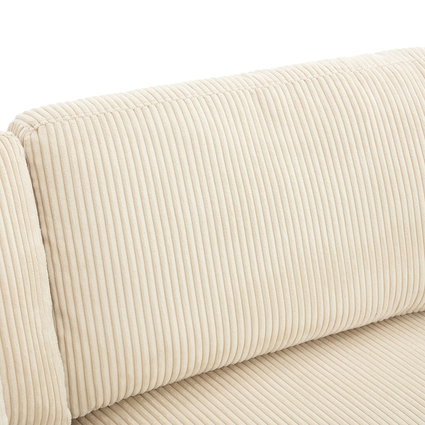 Corduroy Upholstered 3-seater Sofa with Removable Cushions