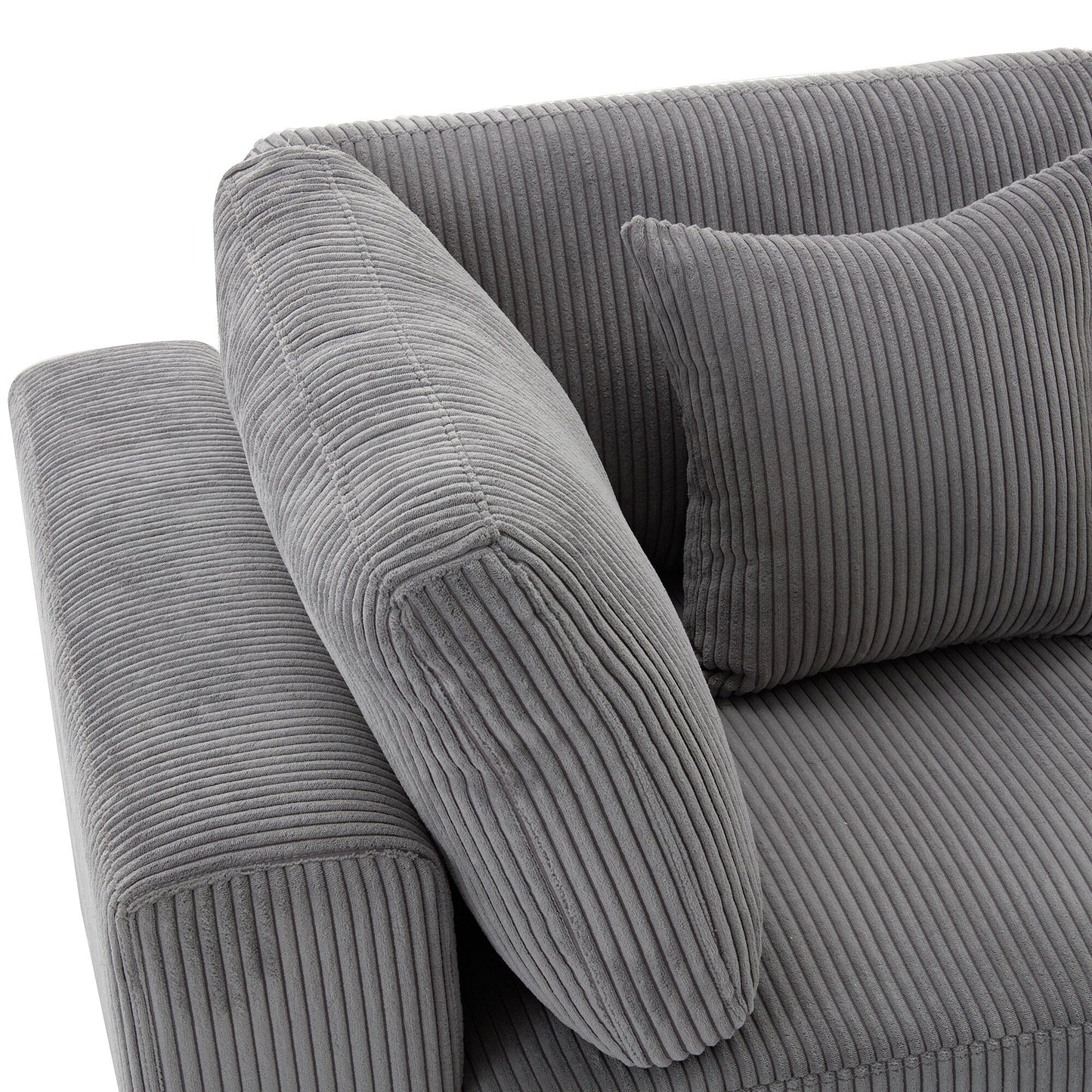 Corduroy Upholstered 3-seater Sofa with Removable Cushions
