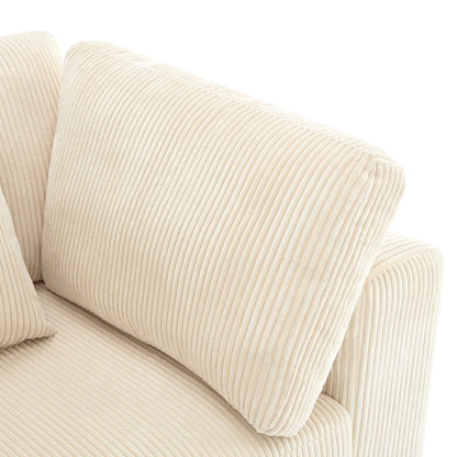 Corduroy Upholstered 3-seater Sofa with Removable Cushions