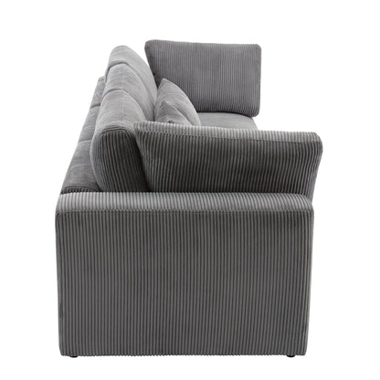Corduroy Upholstered 3-seater Sofa with Removable Cushions