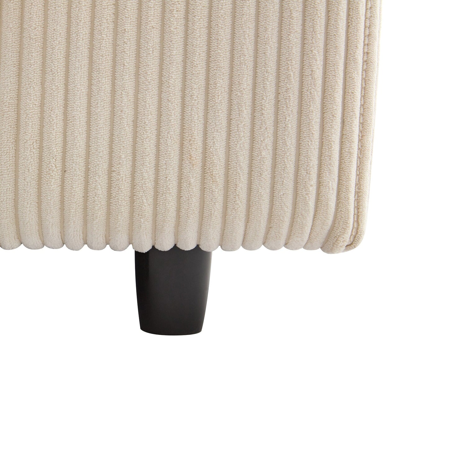 Corduroy Upholstered 3-seater Sofa with Removable Cushions