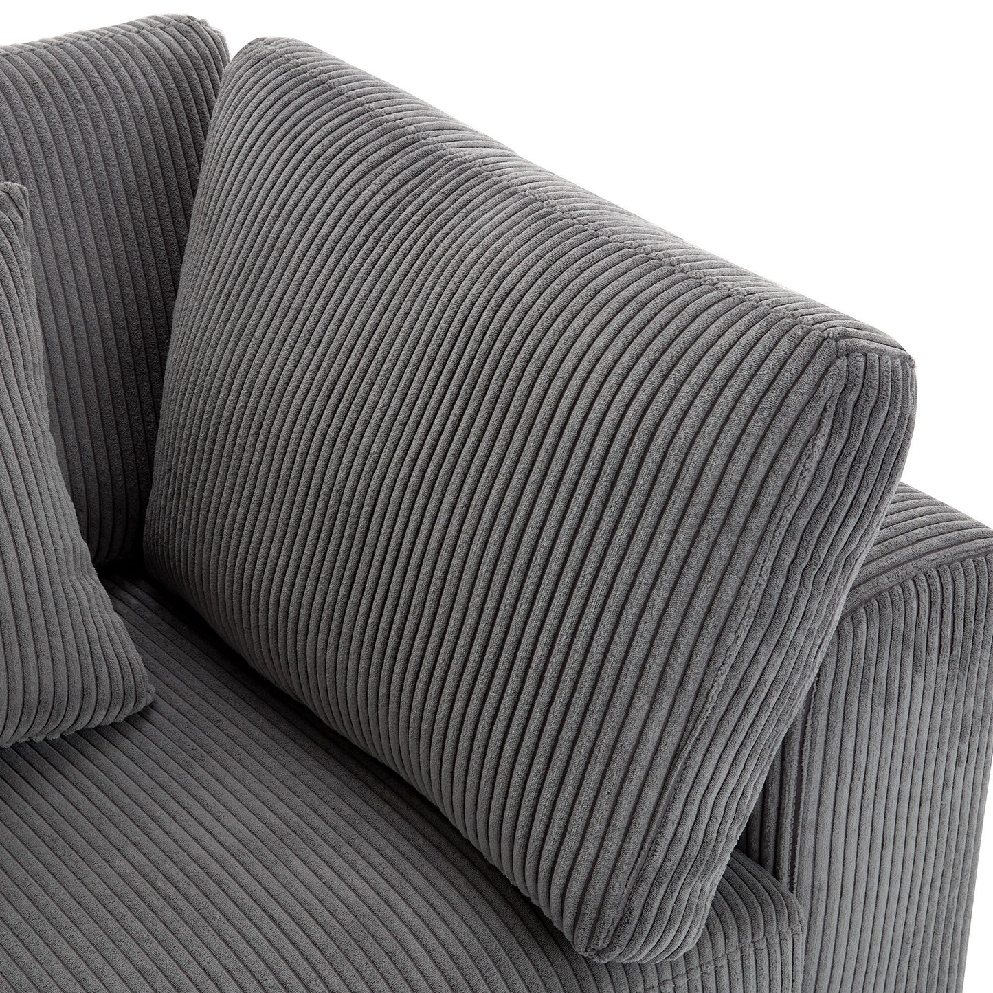 Corduroy Upholstered 3-seater Sofa with Removable Cushions
