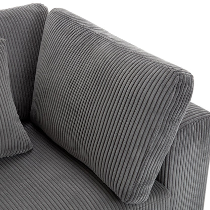 Corduroy Upholstered 3-seater Sofa with Removable Cushions