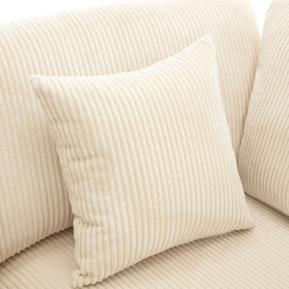 Corduroy Upholstered 3-seater Sofa with Removable Cushions